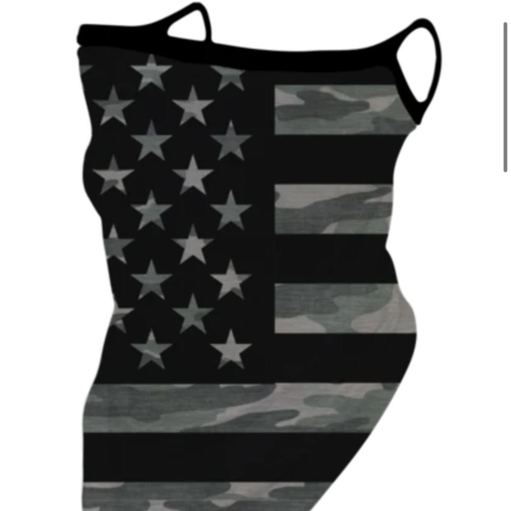 Simply Southern Face Mask Gaiter Cover Black Grey Flag Men's Hunting Camo